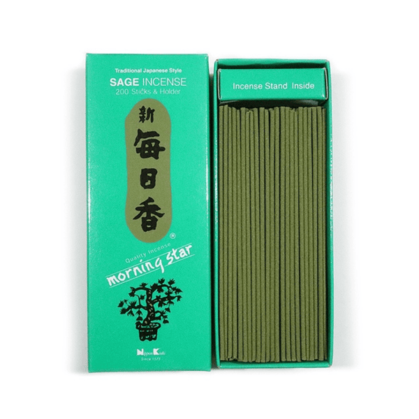 People's Herbs - Sage Incense and Holder - Morning Star - Japanese incense