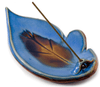 Incense holder, denim, leaf-shaped - People's Herbs - Handcrafted
