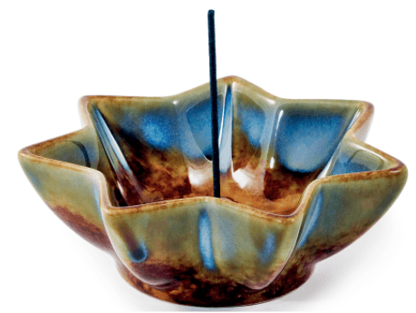 Incense holder, lotus-shaped, hand-thrown - People's Herbs